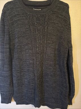Commerce Mens Gray Cable Knit Sweater, size M
